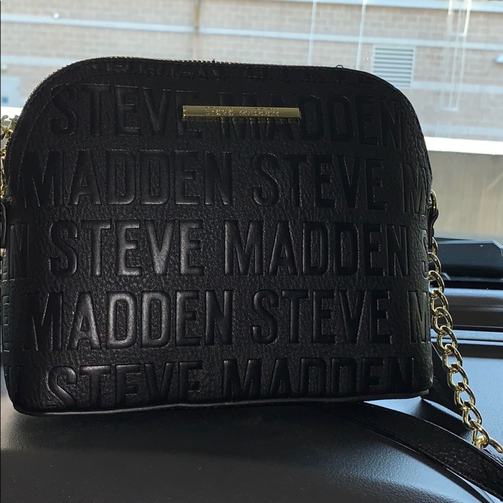 Black with gold detail Logo crossbody bag
